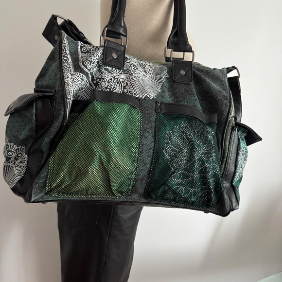 Desigual - Black and Green Hand Bag - Picture 3 of 16